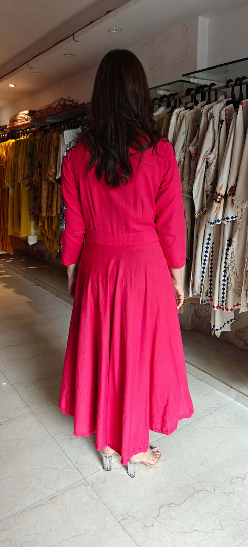Hand Painted Pink Slit Top